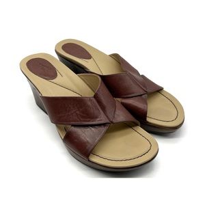 Dansko 1004787800 Women Brown Leather Strappy Sandal Shoe Size 9.5 / 40 Comfort.
